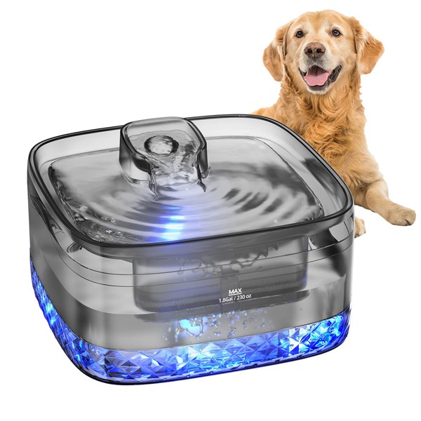 Dog Water Fountain for Large Dogs, 270oz/2.1Gal/8L Large Automatic Pet Water Dispenser, Cat Water Fountain Dog Water Bowl Dispenser with Cleaning Tool & Replacement Filters, for S-L Dogs and Multi-Pet