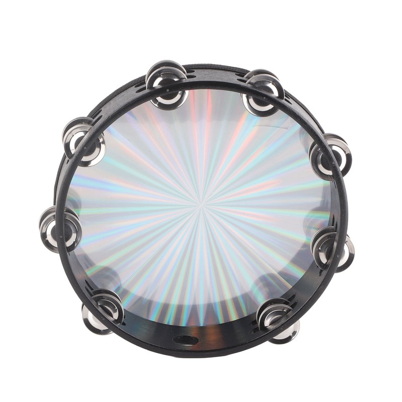 Tambourine Double Row 16 Pairs Metal Jingles Clear Sound Laser
