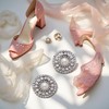Ruihfas 1 Pair Rhinesetone Pearls Shoe Clips Women's Round Crystal