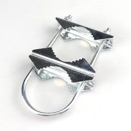 Hsthe Sea 2 Sets Double Aerial Mast Clamp Heavy V Jaw Mount U Bolt Pipe Mounting Material for TV Antennas, Parasols, Flags and Fishing Rods, WiFi Antenna