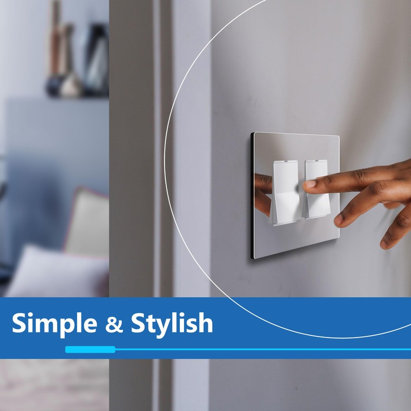 LIDER Double Decorator Wall Plate, Impact Resistant, Mirrored Acrylic, Plexiglass,