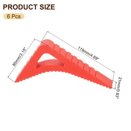 QUARKZMAN Pack of 6 Door Stops, 0.83 Inch Non-Scratching Stackable Rubber Stopper for Floor Window Door Gaps Carpet Tiles, Red