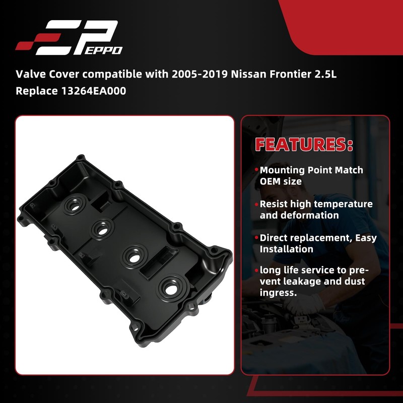 EPPO Valve Cover with Gasket Bolts 13264EA000 Compatible with Nissan