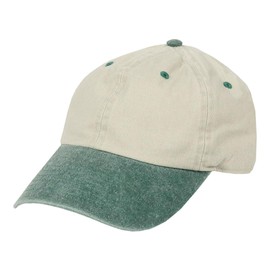 New Hattan Cap, Men's, Women's, Low Cap, Plain, Pigment Dyed Hat, 6 Panels, Unisex Pigment Dyed, Sand x Green