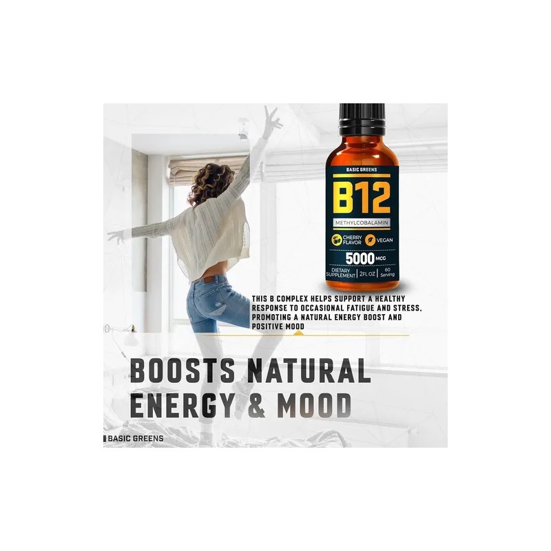 Basic Greens Metilcobalamina Vitamina B12 5000mcg Liquida