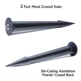 OLYMSTAR Metal Ground Stake Spike for Outdoor Landscape Spot Flood Pathway Solar Light Replacement Light Stake Spike Part Holder,10.4" Long(2 Pack)