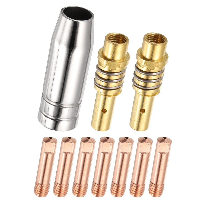HARFINGTON 10pcs MIG Welding Gun Kit 0.024" Contact Tip Nozzle