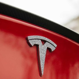 IPG Compatible with Model 3 Decal Sticker (9 Logo Set) Overlay Stickers Do it Yourself Stickers Set Personalize Your Vehicle (White Glitter)