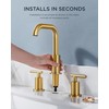 FORIOUS Brushed Gold Bathroom Faucets 3 Hole, 8 Inch Widespread