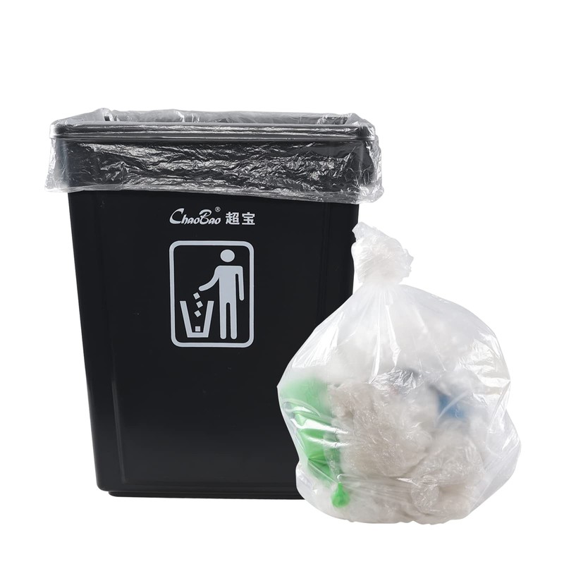 Fiazony 18 Gallon Tall Kitchen Trash Bags, Clear Trash Compactor