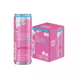 Red Bull SHIPS ASAP Red Bull Pink Edition Wild Berries Berry 12 Oz  4 Pack - SUGAR FREE
