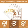 Beary First Birthday Decorations Tableware - 96Pcs Beary 1st Birthday