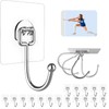 Strjobaili 20 Pack Large Adhesive Hooks for Hanging Heavy Duty