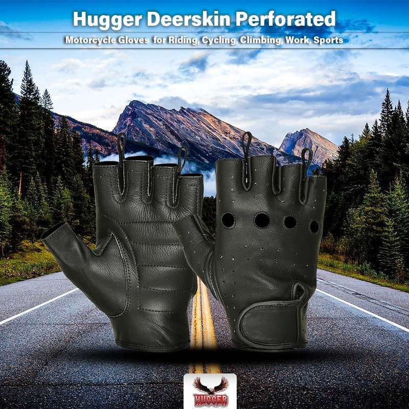 Hugger Affordable Unlined Fingerless Summer Riding Glove
