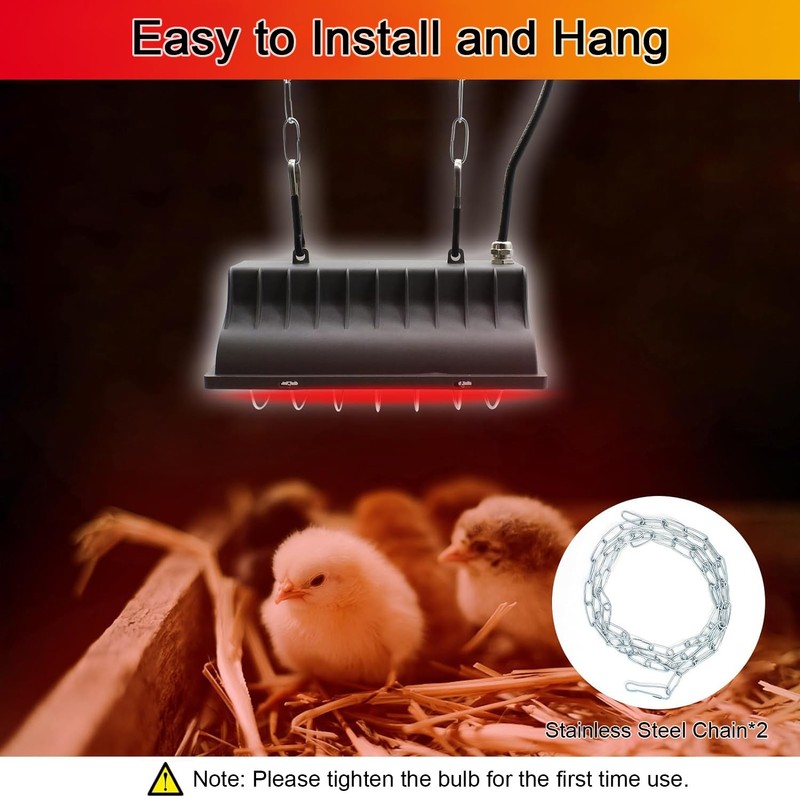 Winter Chicken Coop Heater,Waterproof Heating Lamp for Chicks Ducks Pets