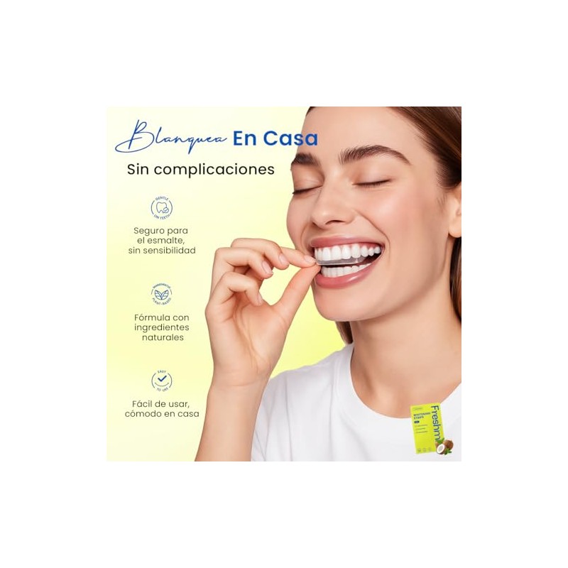 Tiras Blanqueadoras Dentales 7 Pares, Blanqueamiento Efectivo, Dientes Blancos, Antideslizantes,