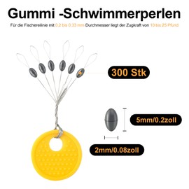 Realure 150pcs Rubber Stopper Fishing 6 in 1 Rubber Beads Fishing Small Line Stopper Fishing Trout Stopper Fishing for 0.1-0.43mm Line Stopper Fishing and Sinker Stops Oval (M(300pcs))