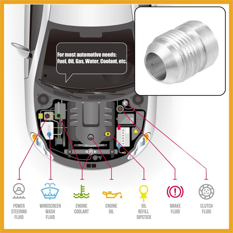 Partuto 4pcs Car 10AN Male Weld on Fitting Bung Hose