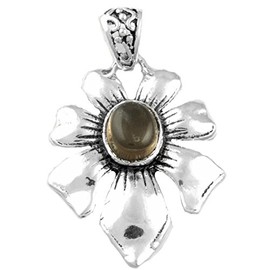 925 Sterling Silver Plated Women Jewelry Natural Smoky Topaz Gemstone Pendant