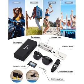 Meeloog Large Polarized Fit Over Glasses Sunglasses For Women Men, Oversized Trendy Square Shades For Driving Riding MST0110, P1 Gradient Purple Frame/Black Lens, One Size