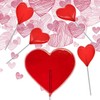 Fruidles Valentine's Red Heart Shaped Hard Candy Lollipop Suckers, Individually