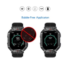 MIHENCE Screen Protector for KR82 2.1"" Smart Watch, PET HD Protective Film Compatible for ANYTEC/YYKY/Gawsug/OHUGNA/KJZLAESOT KR82 Military Smart Watch (6PCS), transparent