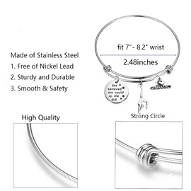 Gymnast Gift Gymnastics Y Necklace Love Charm Gymnast Bracelet Jewelry Gymnastics Class Gift for Women Girls (Bracelet)