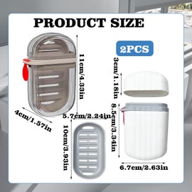 Soap Box, Pack of 2 Waterproof Travel Soap Box, Soap Dish with Lid, Soap Box Travel, Solid Shampoo Container, Suitable for Travel, Bathroom, Outdoor Soap Dish