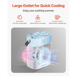 Portable Air Cooler 700ml Water Tank 3 Speeds Fan Household Cooling Device With Timer And Usb PowerCapacity: 700 ml