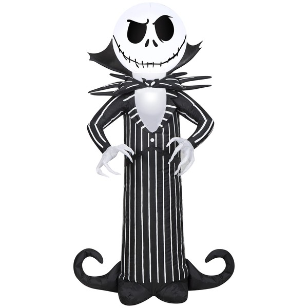 3.5' Gemmy Halloween Inflatable Jack Skellington with Vampire Collar