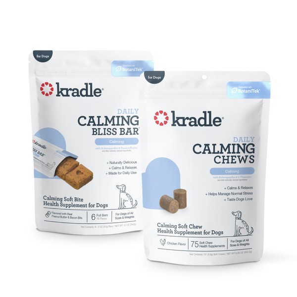 Kradle Calming Bundle for Dogs – Peanut Butter Bliss Bars