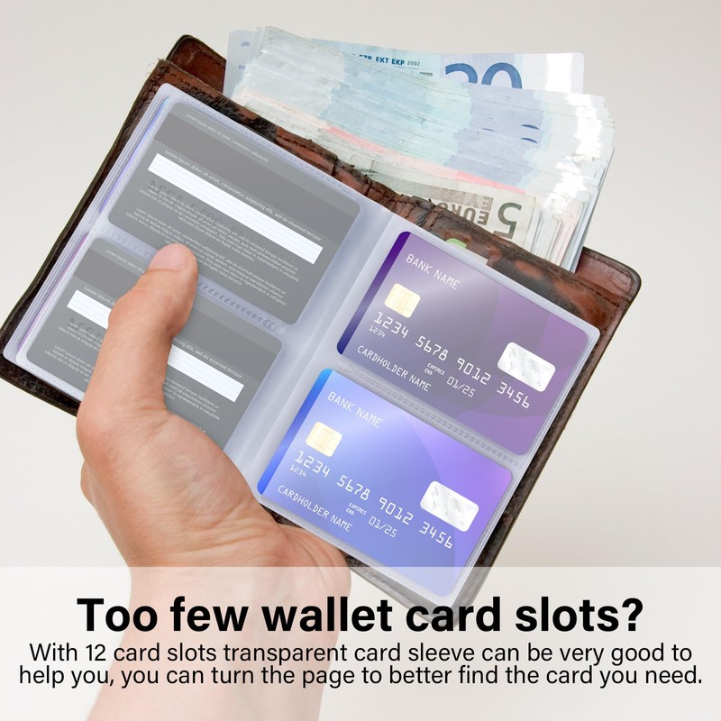 DEEZOMO Plastic Wallet Insert for Credit Card Set of 2,