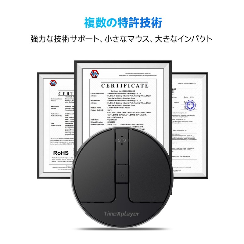Mini Round Capacitor Mouse with Pressure Sensing Scroll, Super Portable