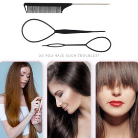 3Pcs/Set French Braiding Tool Make Hairstyles Elastic Hair Bands Remover Cutter Tail Comb Hair Styling Tools Hair Braiding Tool Hair Braiding Aid Hair Braiding Assistant Hair Braiding