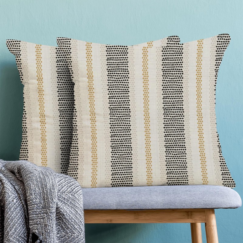 AEIOAE Black Mustard Yellow Outdoor Pillow Covers 16 x 16