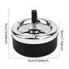 Bull Brand Round Push Down Black Metal Spinning Ashtray, 9cm