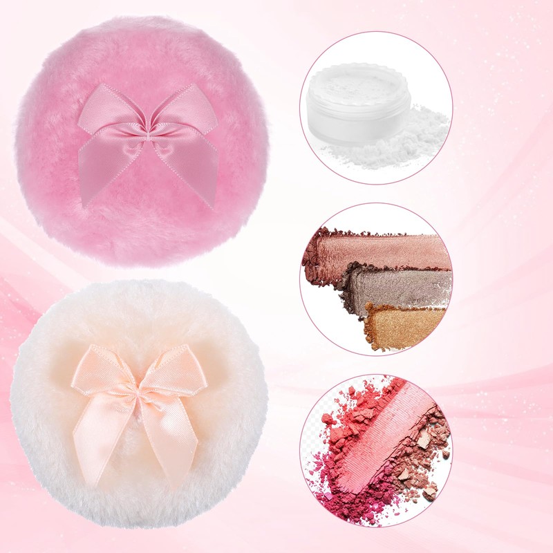 2 PCS Body Powder Puff, 3.5 Inch Dusting Powder Puff,
