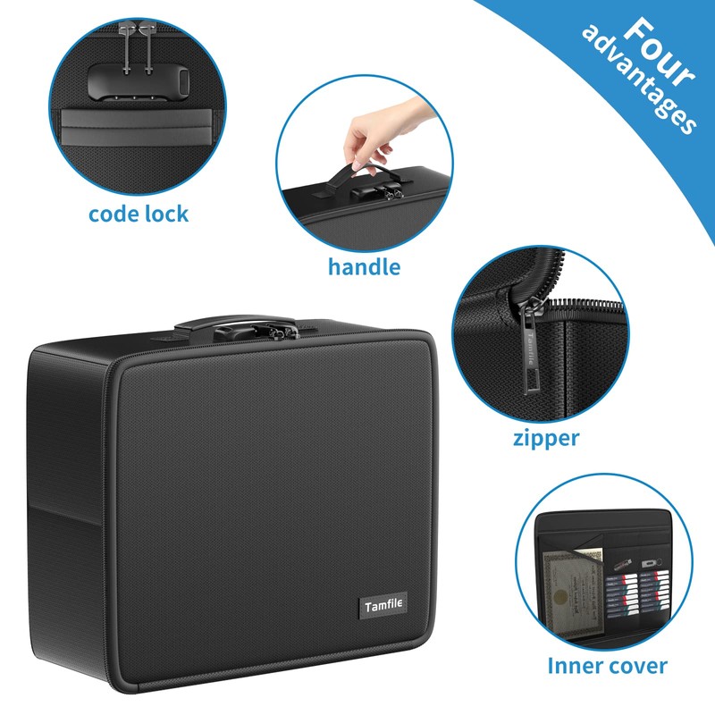Fireproof Safe Photo Storage Box with 18 Inner 4" x