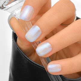 Sethexy Cat Eye Short Square Handmade Press On Nails Blue Gradient False Nails with Design 20PCS Full Cover Art Fake Nail for Women and Girls (5)