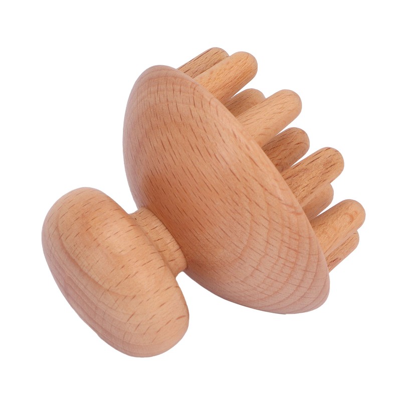 Wood Mushroom Massager Promote Circulation Clear Meridians Portable Manual Massage