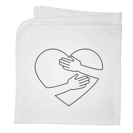 Azeeda 'Hugging Heart' Cotton Baby Blanket/Shawl (BY00044945)