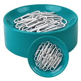 Clipwell Magnetic Paper Clip Holder - Easy Toss & Pick-Up - Holds Various Metal Parts - Powerful Sweep-Up Magnet - Ideal Locker Accessory & Home & Office Organizer - Turquoise