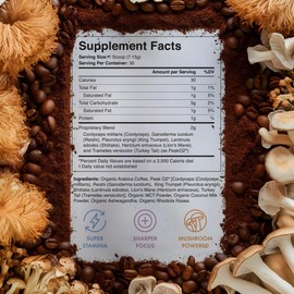 Organic Prism Potion Day Spectrum v1.0 Mushroom Fitness Coffee | Focus, Power, Endurance, Recovery | Cordyceps, Reishi, King Trumpet, Shiitake, Lion’s Mane, Turkey Tail, & Arabica Coffee | 30 Servings