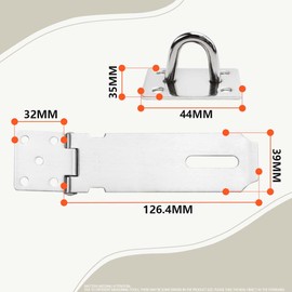 Bwintech Pack of 4 Padlock Hasp Latch Locks 5 Inch (125 mm) 304 Stainless Steel Door Lock Hasp Latch Hasp for Door Shed Gate Cabinet with Screw Brushed Nickel