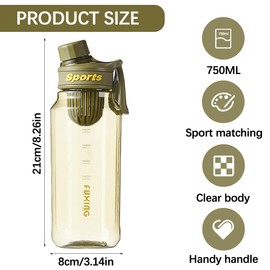 Greyoe Greyoe 1 St1ck Sport Protein Shaker Wasserflasche, Hochwertiger Protein Shaker PC+PP, f1r Fitness Herren und Damen Sport Outdoor und t?glichen Gebrauch