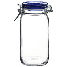 Bormioli Rocco Fido Square Jaw, 1.50 Liter, Clear/Blue