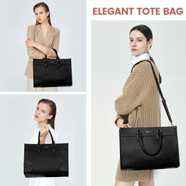 LOVEVOOK Laptop Bag for Women 17 lnch,Waterproof Laptops Tote Bags for Womens,Professional Work Bags for Women with Cup Holder,Large Laptop Purse Computer Briefcase Office Teacher Clutch Bag,2 PCS