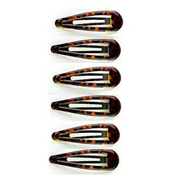 Mytoptrendz® 6 Pcs Snap Hair Clip Epoxy Sleepies Bendy Grip Slides Grip Ladies Girls Hair Accessory(Tort -5cm )