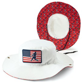 ChalkTalkSPORTS Baseball Bucket Hat - Adjustable | Cooling | Wide Brim Boonie | Outdoor & Beach Sun Hat | Men & Women | USA Flag