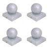 Galvanised Square Metal Fence Gate Post Cap With Ball Flange